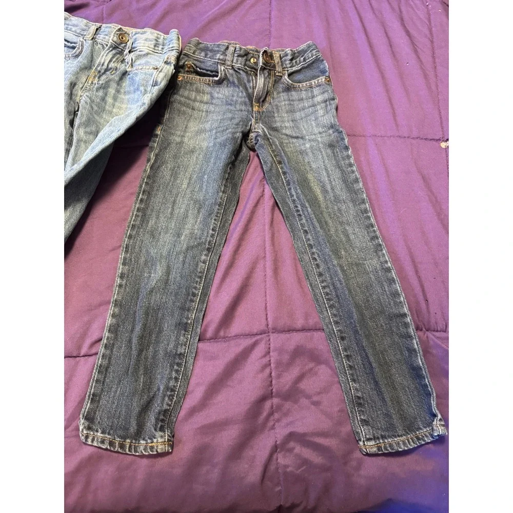 The Childrens Place Boys Straight Slim Jeans 2 Pack Size 6 Light Dark Wash Denim